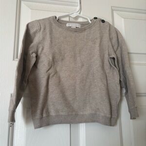 Burberry Light Gray Sweater with Button Detail
